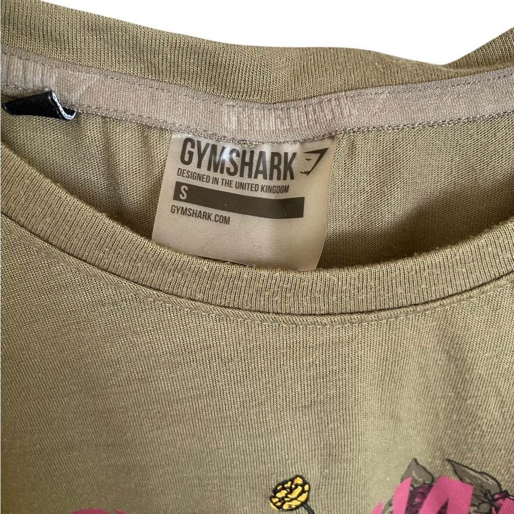 Gymshark Floral Cropped Green Sleeveless Tank Top Shirt Size Small - Picture 4 of 5